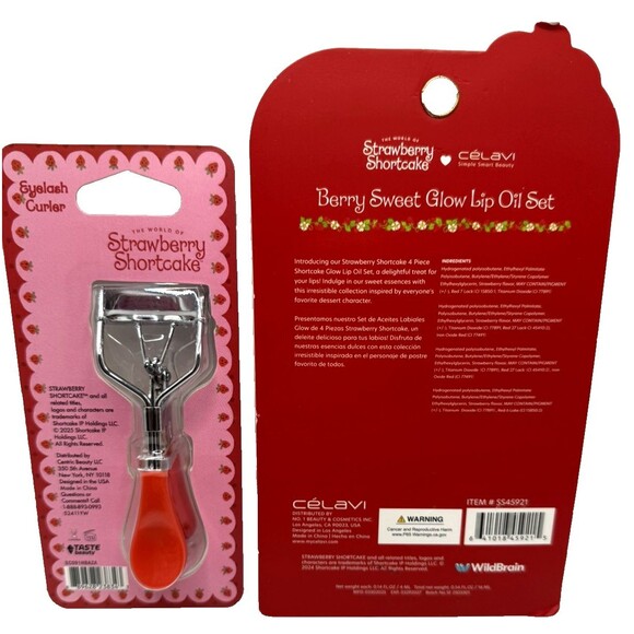 Strawberry Shortcake Makeup Brush & Lip Gloss Bundle Set | Cosmetic Gift Lot | - Picture 7 of 9